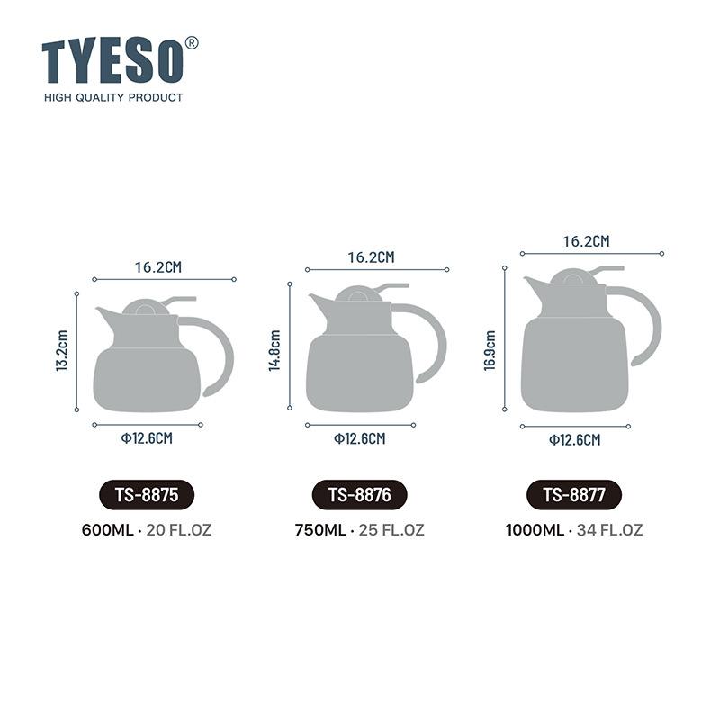 Tyeso Pumpkin-Shaped Thermos Steel Insulated Tea Infuser Hot Cold Water Bottle Large Capacity Removable Infuser 304 Stainless
