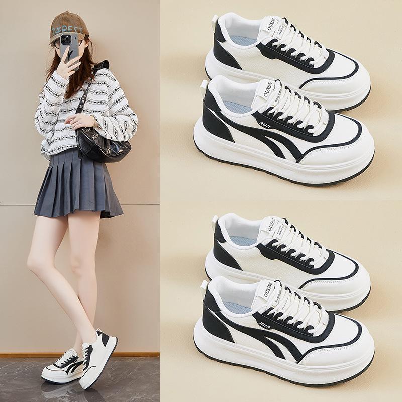Muffin thick baseplate shoes women's shoes spring new versatile soft sole heightening sports and leisure shoes