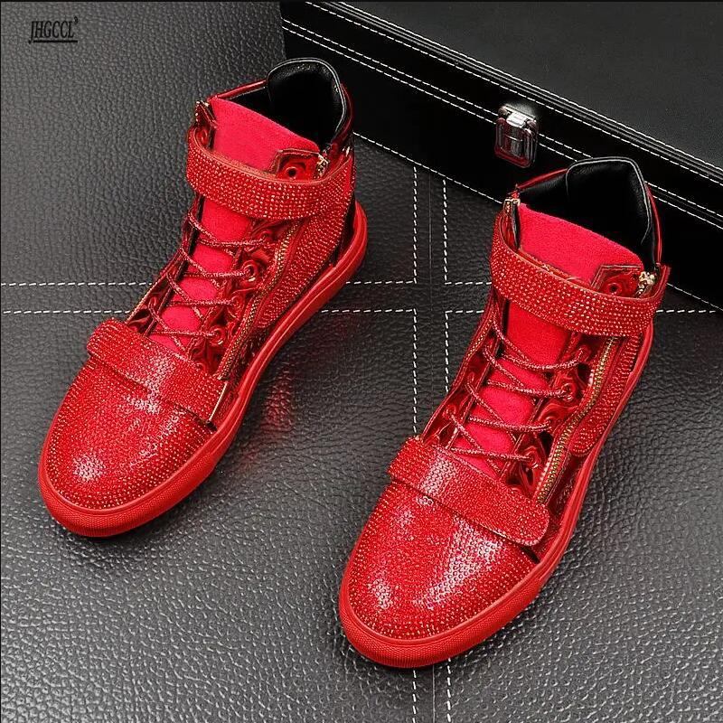 Fashion Cuddly Men Fashion Casual Ankle Boots Sprung Autumn High Top Hook&Loop Luxury Designer Sneakers Male Youth Trending Shoes