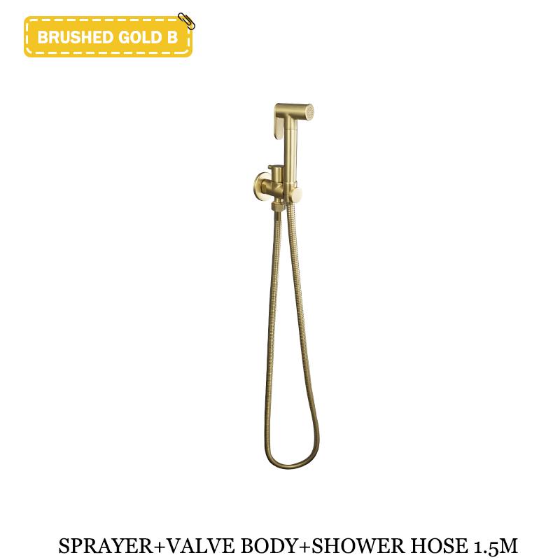 Toilet Mate Bathroom Bidet Shower Head Wall Mounted Black Copper Angle Valve Handheld Spray Gun Faucet Bathroom Accessories
