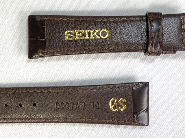 DD97AW SEIKO Grand Seiko 19mm Genuine Leather Crocodile for Strap, Brown, SBGR005/9S55-0020
