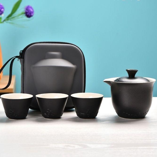 Simple Ceramic Portable Travel Tea Set, Outdoor Kung Fu Teapot, Portable Teaware, 2026 New Style Tea Set