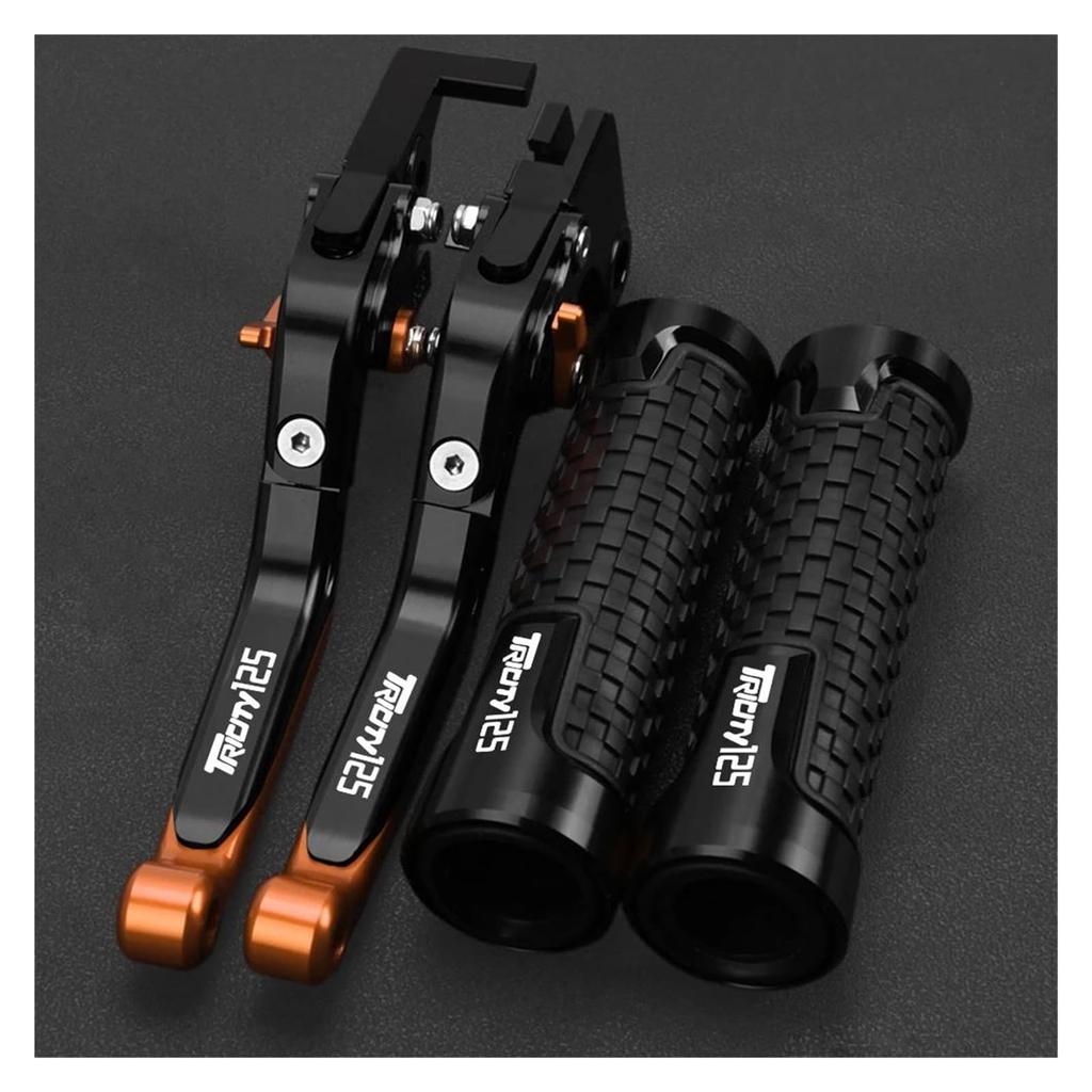 Bike Grip Kit Suitable for Yamaha Tricity 125 Tricity 125 2019-2025 Motorcycle Adjustable Brake Clutch Lever Handlebar Grips (Orange2)