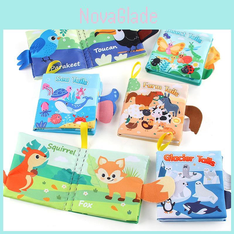 Source Factory 4 Pages 8 Sides Cross-border Baby Cloth Book Tear-resistant Early Education Puzzle Baby Cloth Book Science Educational Toy