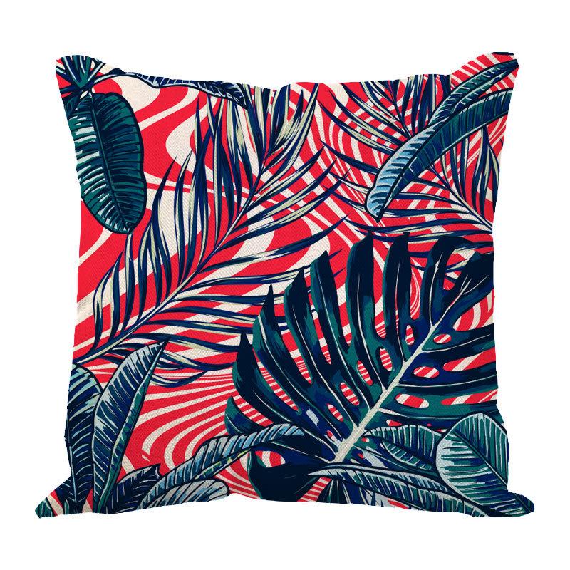 Linen Pillowcase Ins Tropical Plants Home Decoration Supplies Nordic Green Plants Design Sand Cushion Cover
