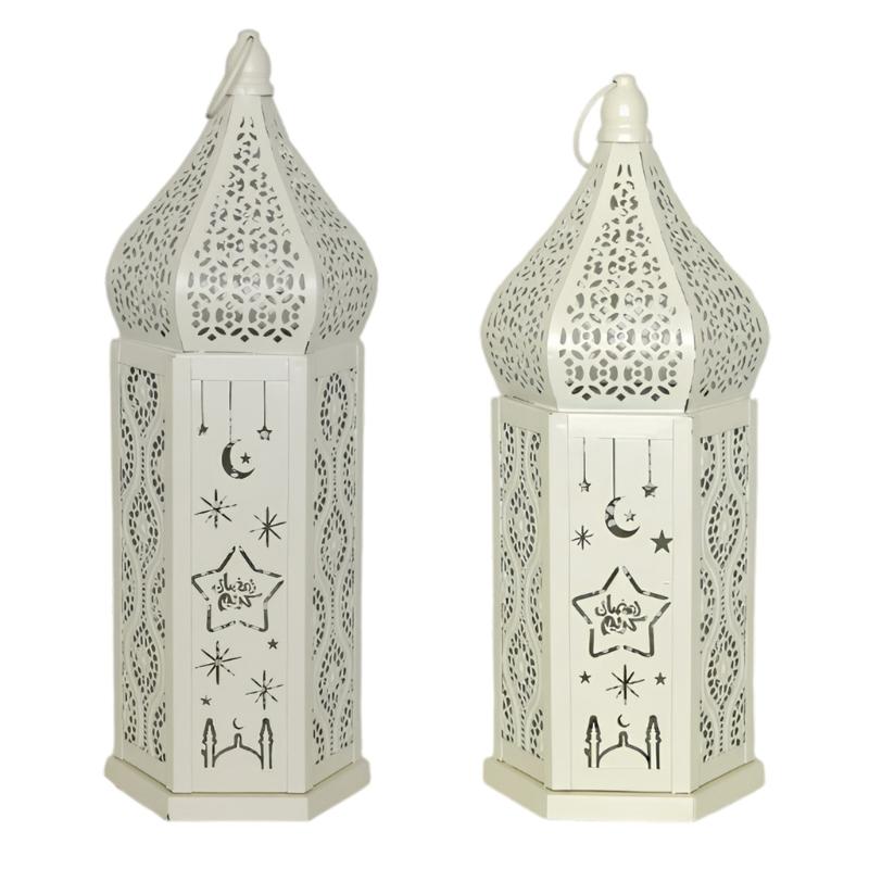 Decorative Candle Lanterns Moroccans Lanterns Retro Golden Metal Lanterns Candle Holder for Home Patios Outdoor Decors