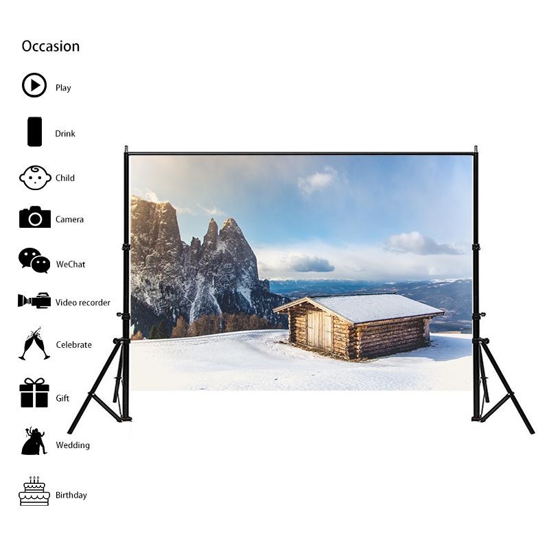 Winter Nature Landscape Photography Background Snow Mountain Forest Studio Photo Backdrops Christmas Theme Living Room Wall Hanging Tapestry Decor