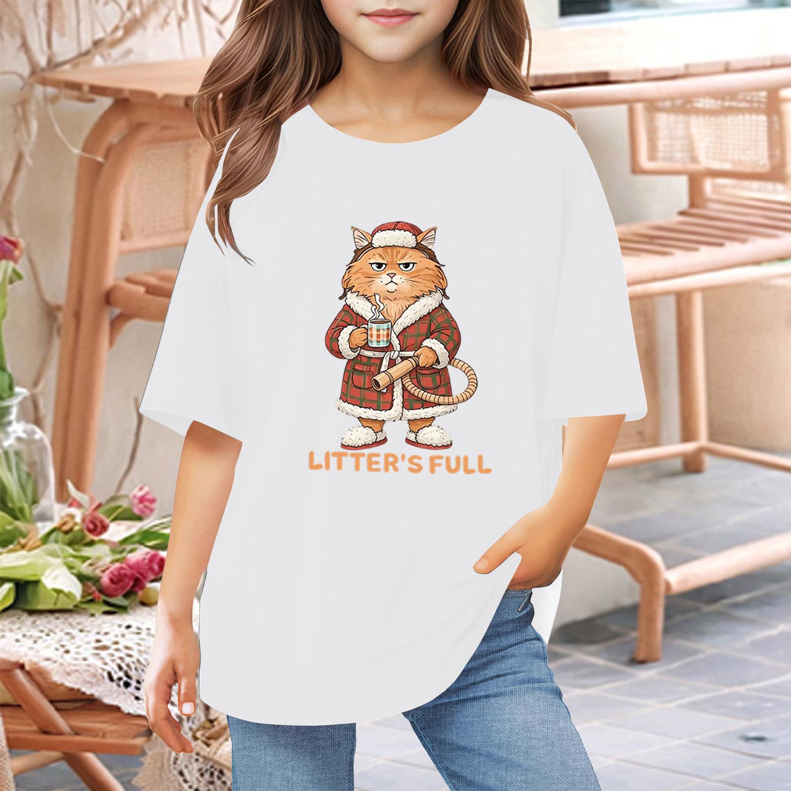 

Футболки для малышей, девочек и мальчиков, детские футболки с короткими рукавами и принтом для мальчиков и девочек 1-12 лет 160 белый