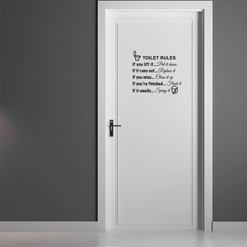 Toilet Rules Toilet Stickers Bathroom Bathroom Removable Home Decor Wall Stickers Home Decor Letter Stickers