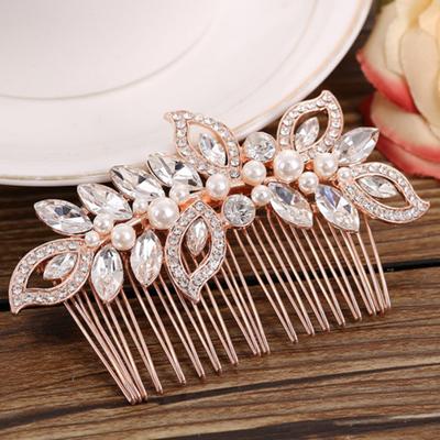 Elegant Lady Rhinestone Faux Pearl Hair Pin Comb Clip Wedding Bridal Headwear