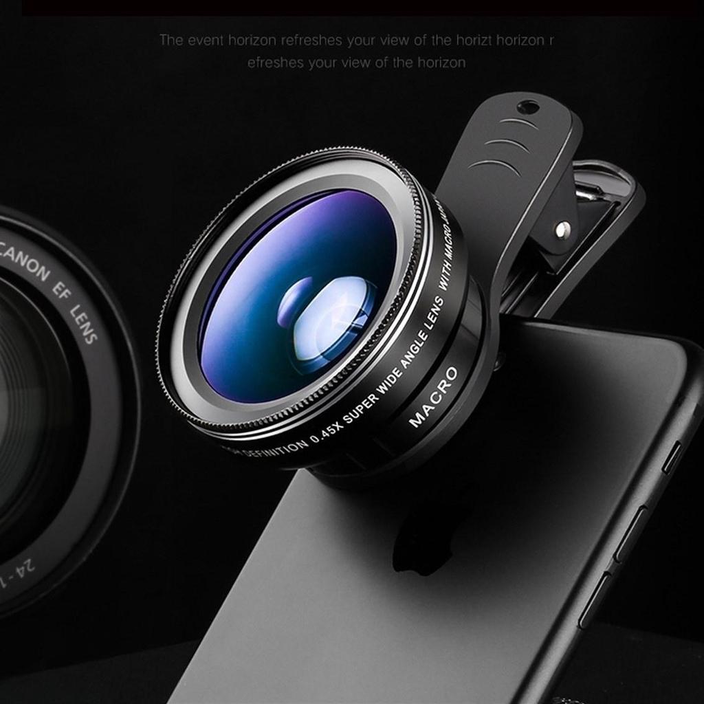 Kit D’objectifs Pour Téléphone – Fisheye, Grand Angle, Macro – 3 En 1, Pinces Universelles, étui Velours – Pour La Plupart Des Smartphones