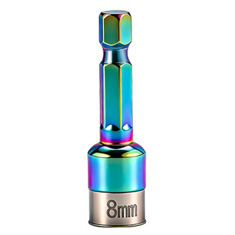 8mm Non-Magnetic Impact Socket High Torque CR-V Steel Socket Bits Hex Shank Nut Screwdriver Driver Impact Drivers Socket Adapter
