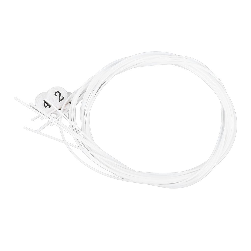 4 Stück Ukulelesaite Nylonsaite Gute Klangqualität Weißes Instrumentenzubehör zum Ersetzen