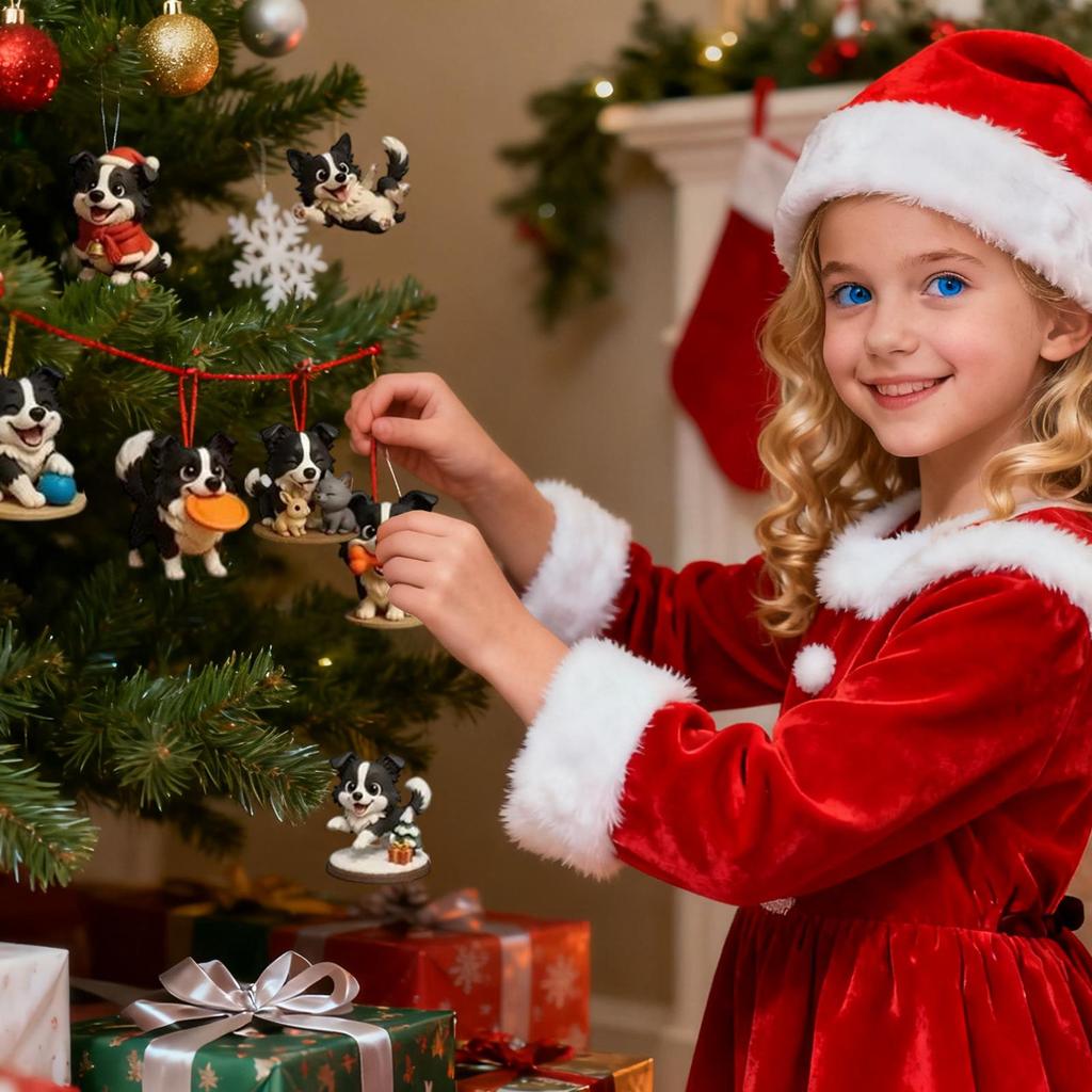 Christmas Advent Calendar 2025 2D Acrylic Shepherd Dog Figurines Decorations 24-Day Animal Calendar Christmas Gifts For Kids