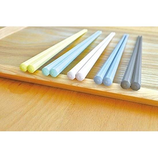 Fuji Sho Japanese-made Dishwasher-safe Easy-to-hold Octagonal Chopsticks 23cm Pastel 5 Colors Pairs Set (Easy Grip Pointed Ends Non-slip Finish) 0824