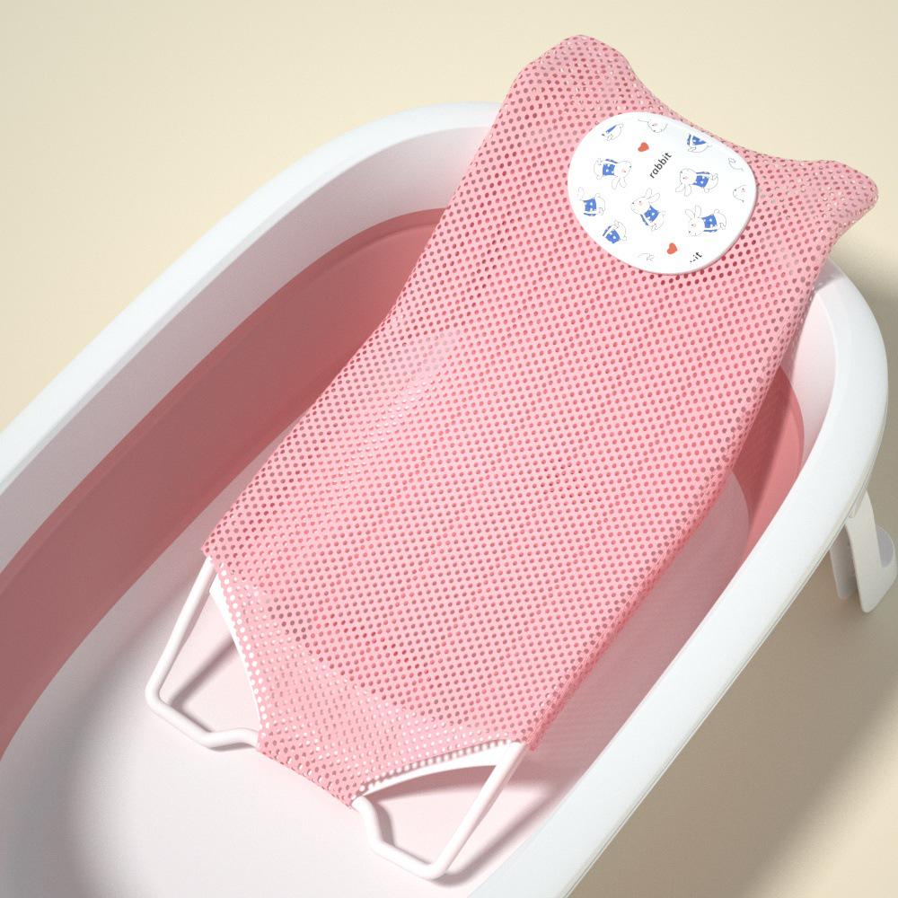 Baby Bathtub Non-Slip Floating Bath Mat & Support Net for Newborns