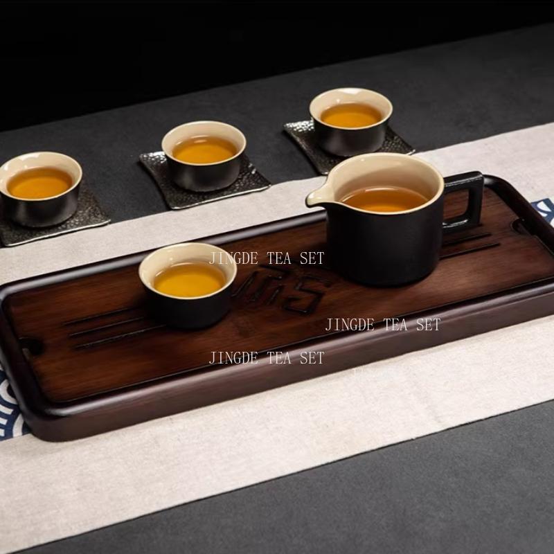Dry Brewed Small Tea Tray Chinese Bamboo Rectangular Tea Tray Household Wet Dry Dual-use Teaset Tray Tea Ceremony Accessories