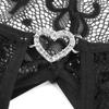 Crotchless Underwear For Women Lace Cutout Transparent Costumes Sexy Lingerie Deep V Open Bra Dress