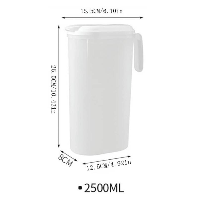 1800/2500ml Large Capacity Cold Kettle Household Plastic Transparent Fruit Tea Cold Tea Kettle White Boiled Water Kettle