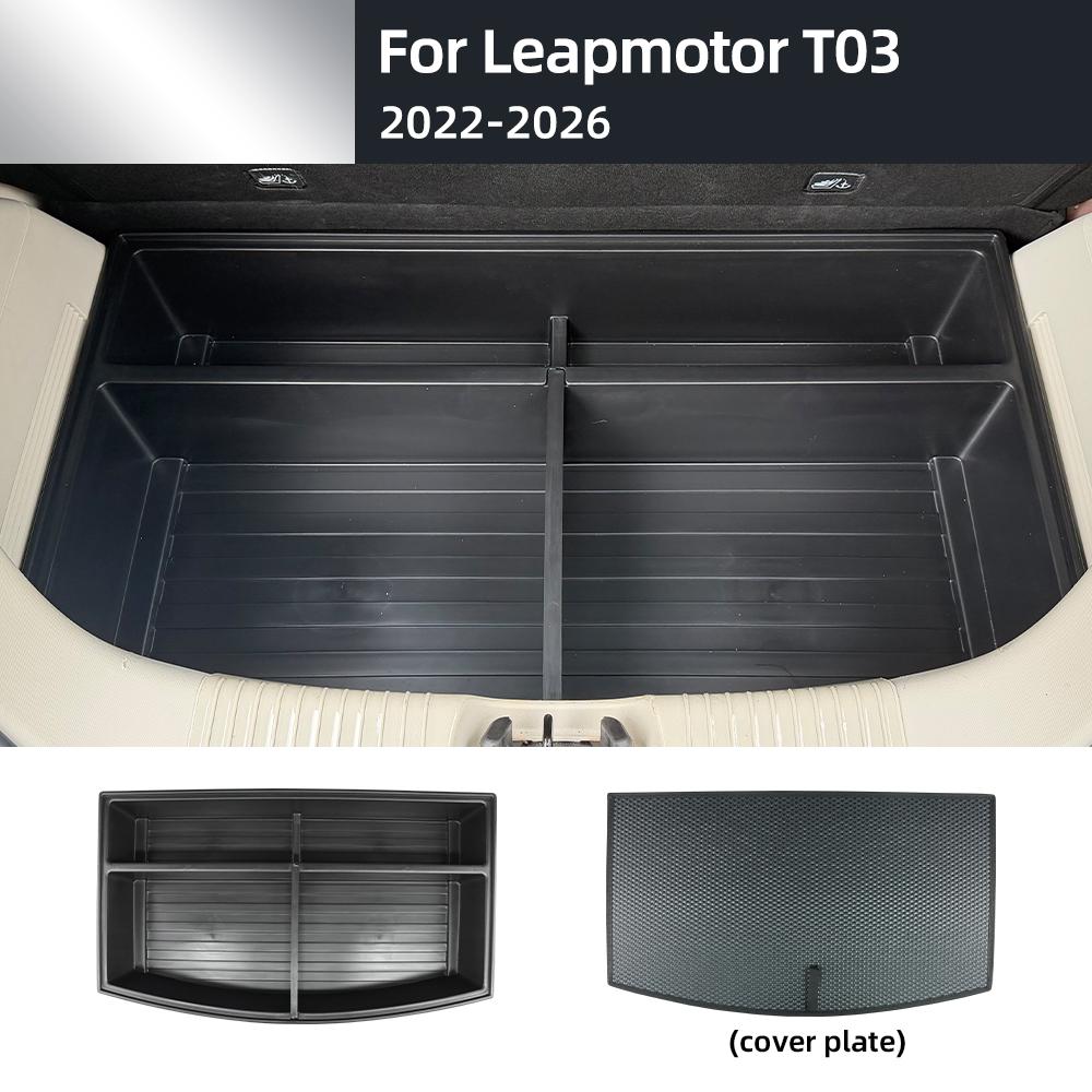 For Leapmotor T03 2022-2026 Front And After Trunk Storage Box Anti Scratch Wear Resistant Organizer Interior Decor Accessories