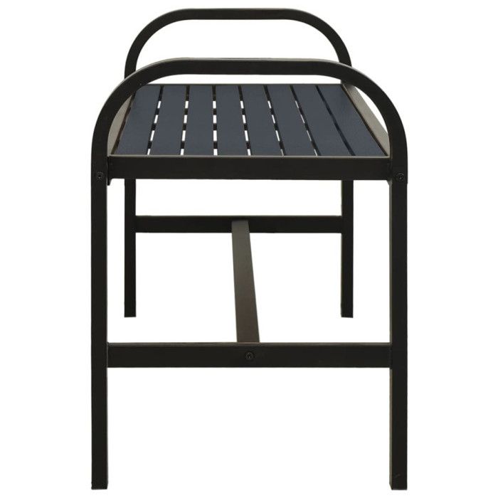 VidaXL Banc de jardin 124,5 cm Acier et WPC Noir 317137
