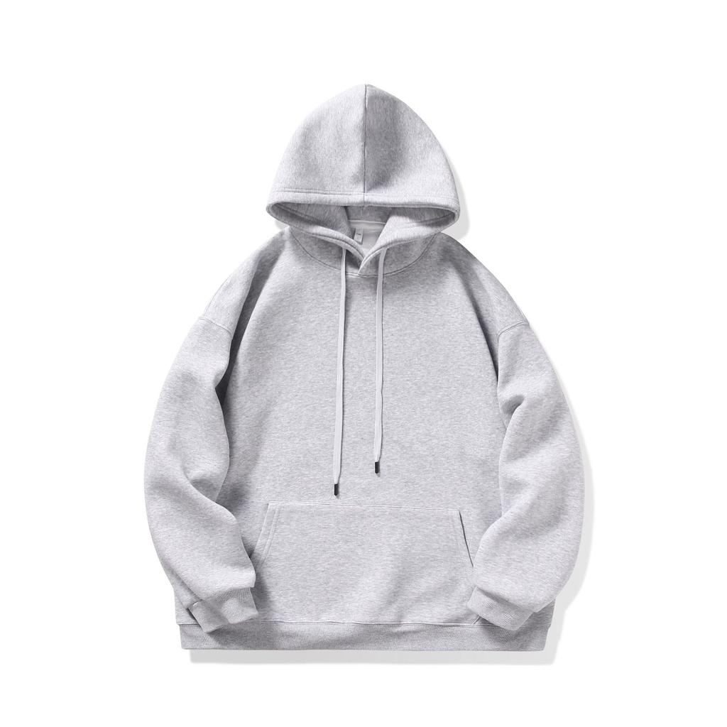 Pure Cotton Hooded Sweater Men's and Women's Spring and Autumn New Couples Solid Color Large Size Loose Casual Hoodie
