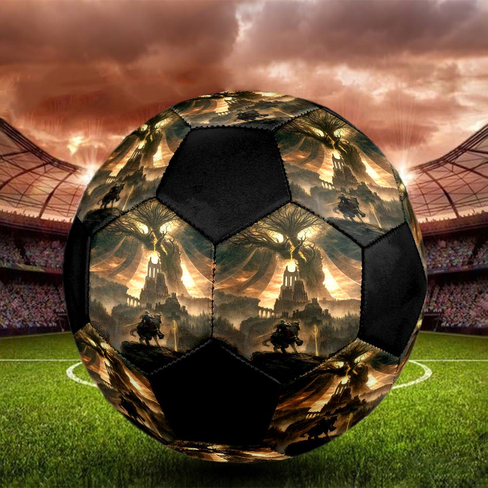 Elden Ring Indoor Soccer Ball Colorful Machine Stitched PVC Size 5 Team Training Competition Ready Durable High-Bounce Cool Sports Gift