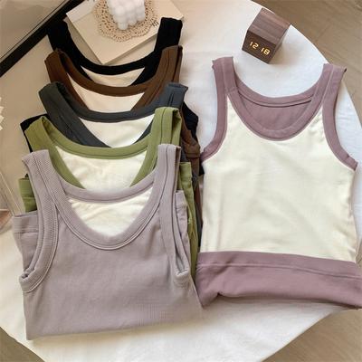 Basit ve Rahat İpli Askılı Sonbahar ve Kış Kalın Düz Renk Yuvarlak Yaka Slim Sıcak Temel İç Çamaşırı