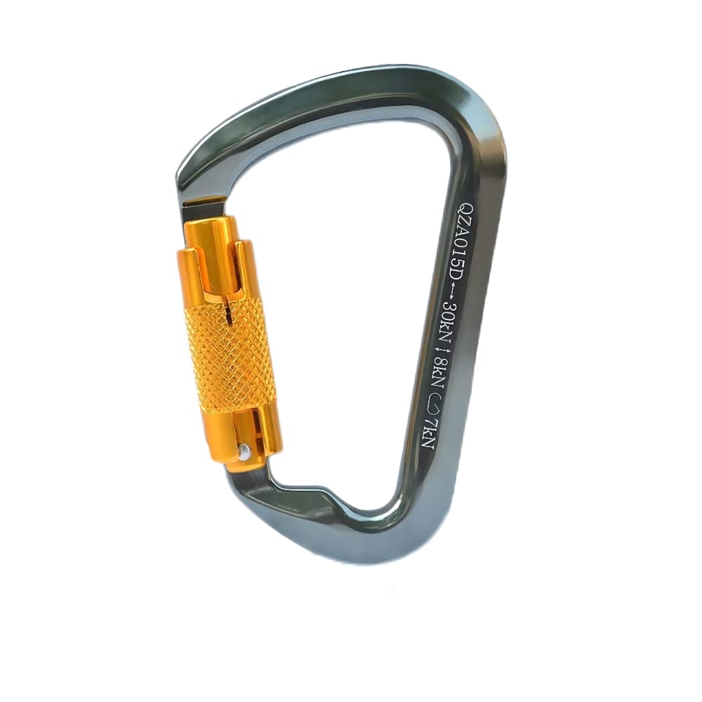 carabiner with safety 30KN CE easy to aluminum alloy for mountaineering and outdoor Auto-locking loop, D-ring, certified, use, construction,