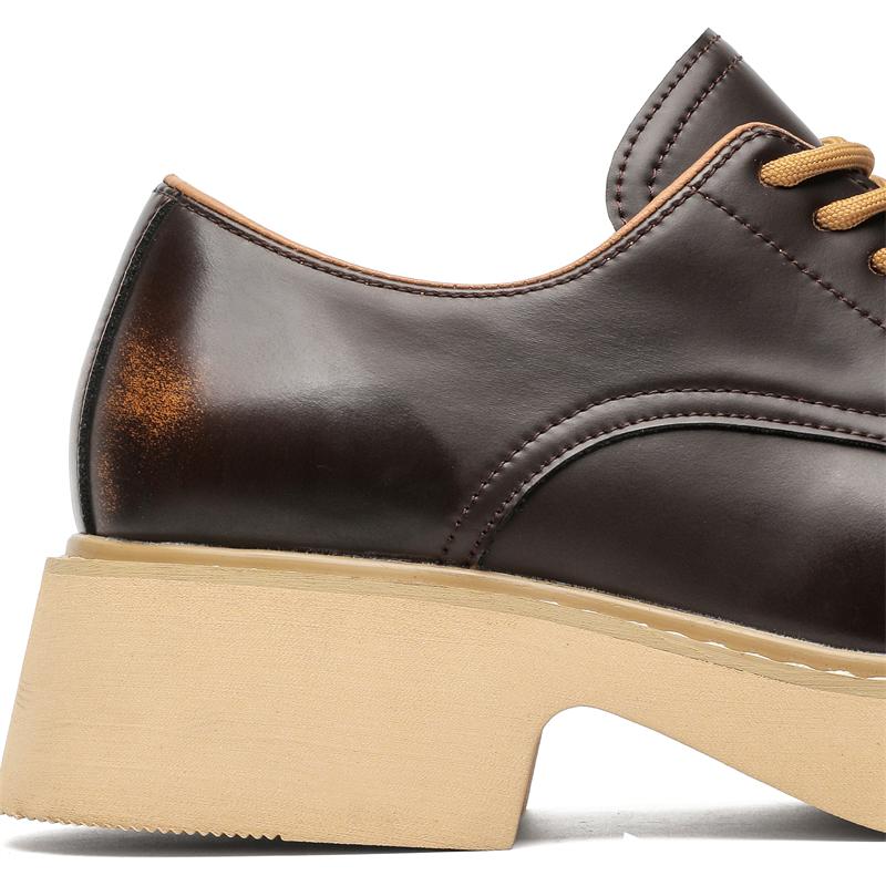 Fashion Men Leather Casual Shoes Thick Bottom Height Increase Shoes Luxury Brand Business Formal Shoes for Unisex Lace-up Dress Shoes