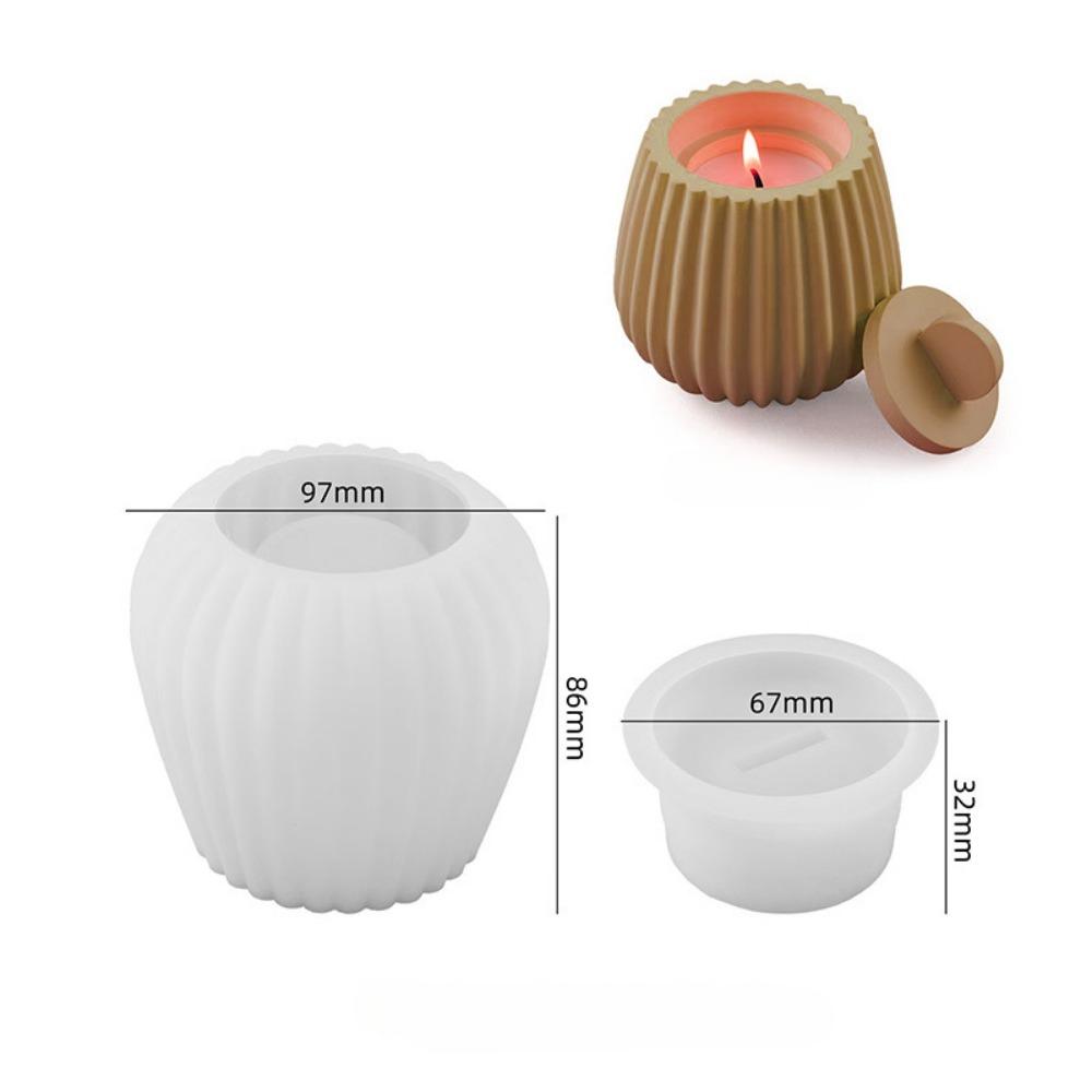 3 Sizes Round Candle Jars Silicone Mold DIY Handmade Reusable Cement Concrete Candle Cup Holder Flower Pot Wax Box Making Molds