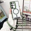 Crossbody Lanyard Anti-Loss Long Cord Magnetic Clear Case For Samsung S25 Ultra S24 Plus S23 FE S22 Fold Lens Stand Hard Cover