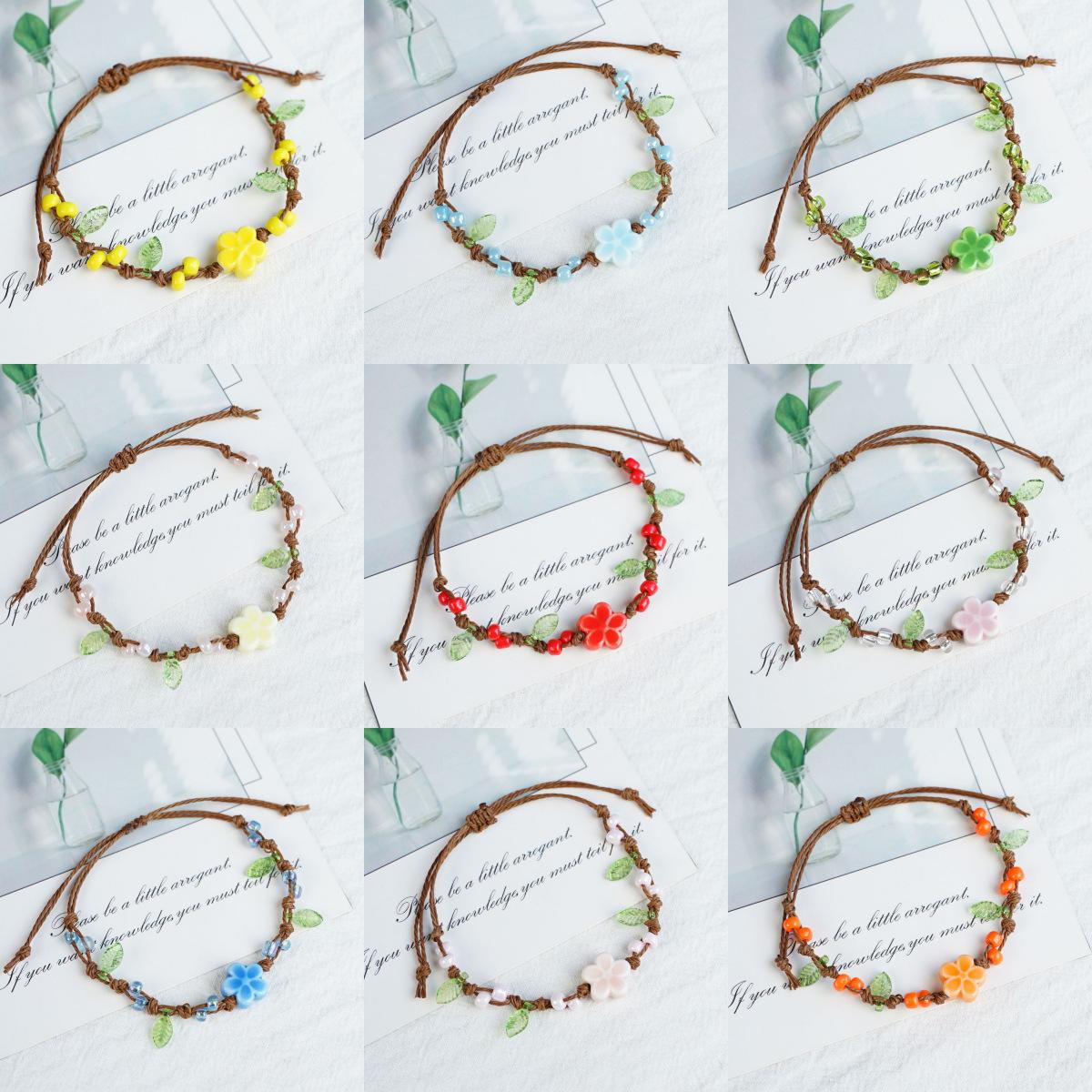 Цзиндэчжэньская керамика Новогодний тяжелая промышленность плетение четырехлистный клевер свежий и сладкий браслет пара студентка подруга плетение рука