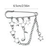 Koreanische Sternkette Brosche für Damen Herren Anzug Dekoration Quasten Kette Sicherheitsnadel Handtasche Schuhe Ornament Schmuck Accessoire