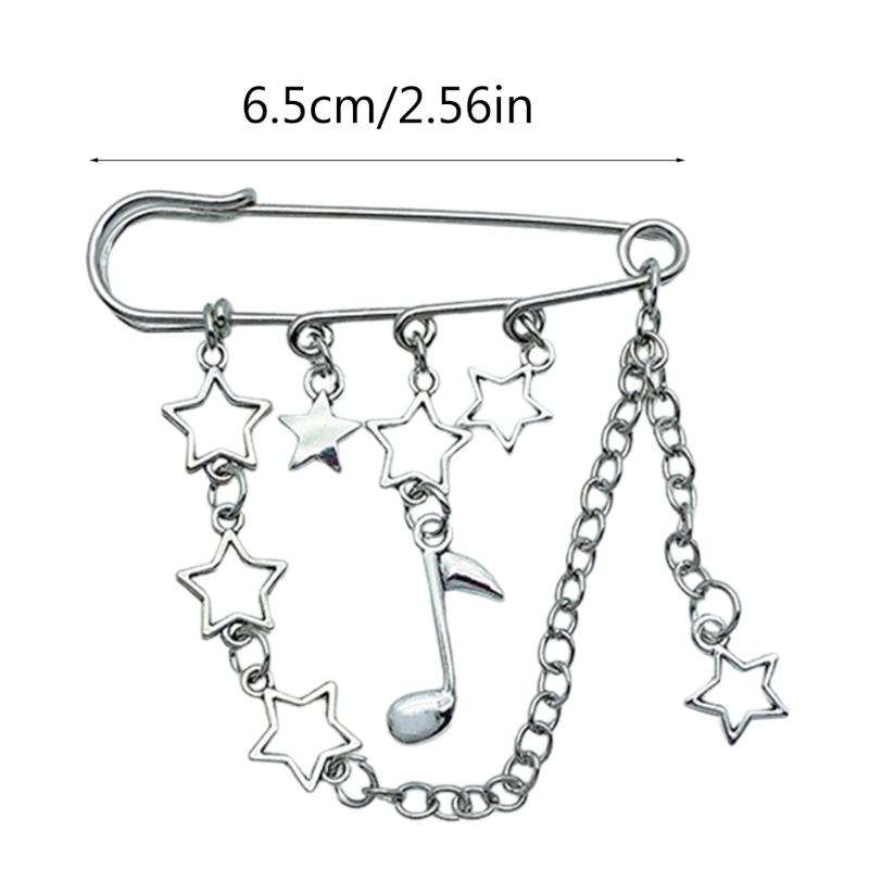 Koreanische Sternkette Brosche für Damen Herren Anzug Dekoration Quasten Kette Sicherheitsnadel Handtasche Schuhe Ornament Schmuck Accessoire