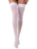 Womens Sheer Thigh High Socks Glossy See Through Design Thin Shiny Elastic Solid Color Stockings