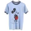 80s 90s Old Mickey Mouse Short Sleeve Ringer T-shirt Blue Disney Disney Men's Used