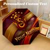 8 Rib Auto Folding Umbrella Galatasaray FC Print Custom Name Text Portable Rain Gear