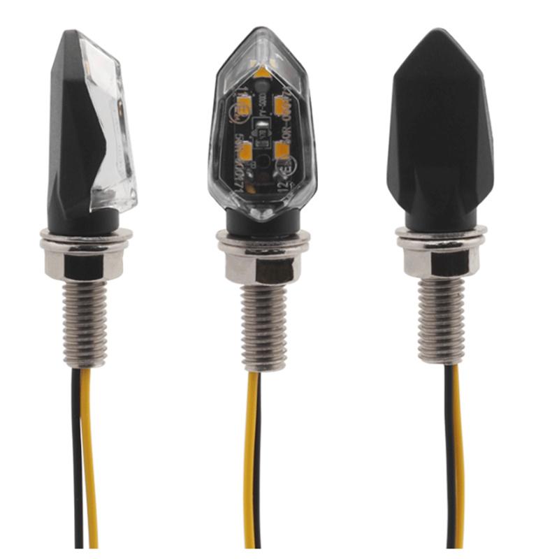 1Pcs Universal Mini Motorcycle Smoke Lens Turn Signal Light 5 Led 12V Amber Blinker Indicator Lamp Two Wire