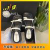 French Buckle with Toe Slippers One-word with Cover Retro Outer Wear Summer New Chic Muffin Thick Bottom Finger Sandals Tide