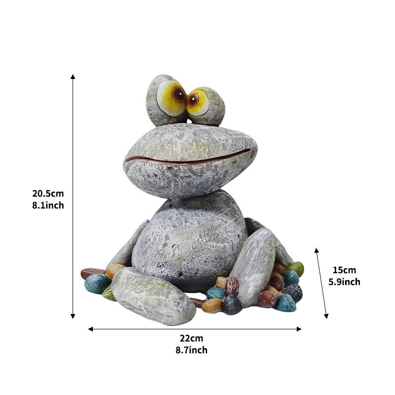 1pc Creative Frog Ornament Garden Courtyard Sculpture Study Bedroom Resin Decoration Crafts серый