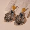 Exaggerated Contrasting Color Metallic Irregular Geometric Earrings, Elegant and High-end Earrings for Women