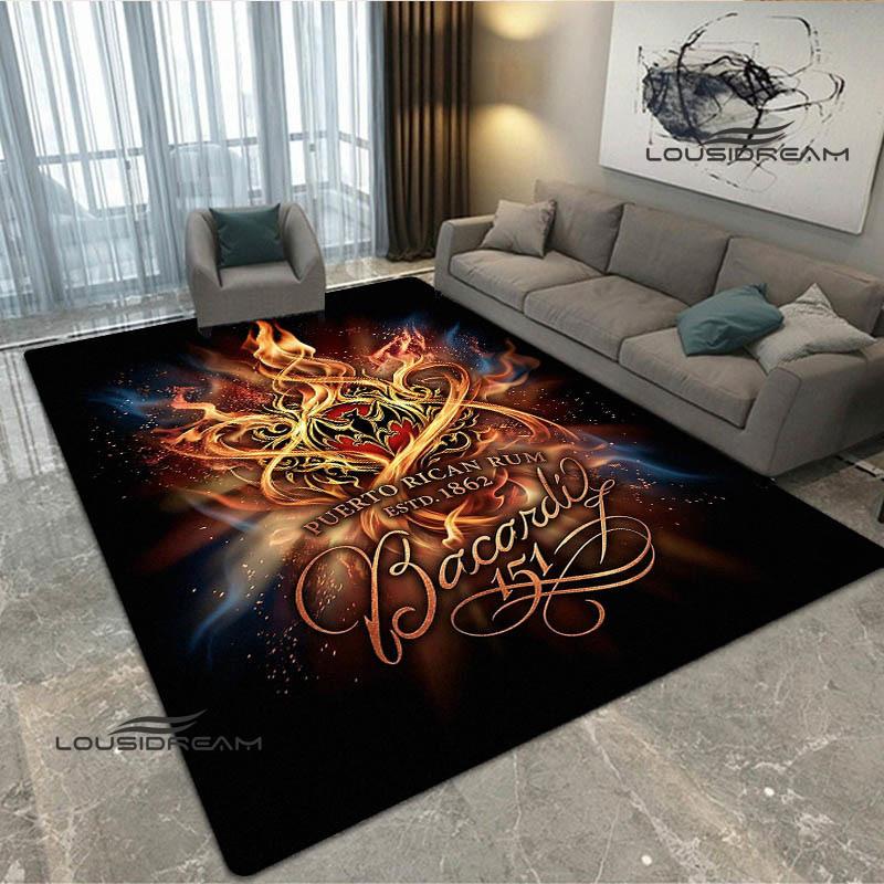 Tappeto stampato con logo Bacardi Tappeto antiscivolo Tappeti da esterno Tappeto per area Tappeto decorativo per camera da letto Tappeto per camera da letto Regalo di compleanno