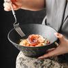 Einfache Schwarz-Weiß Keramikschale Restaurant Essensdekoration Kreative Nudelschale Zuhause Frühstück Salat Dessertschale Geschirr