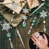 Yousheng 18 Pcs Crystal Christmas Ornaments for Tree Clear Acrylic Snowflake Icicle Hanging Ornaments with Drop Pendants for Winter Wonderland