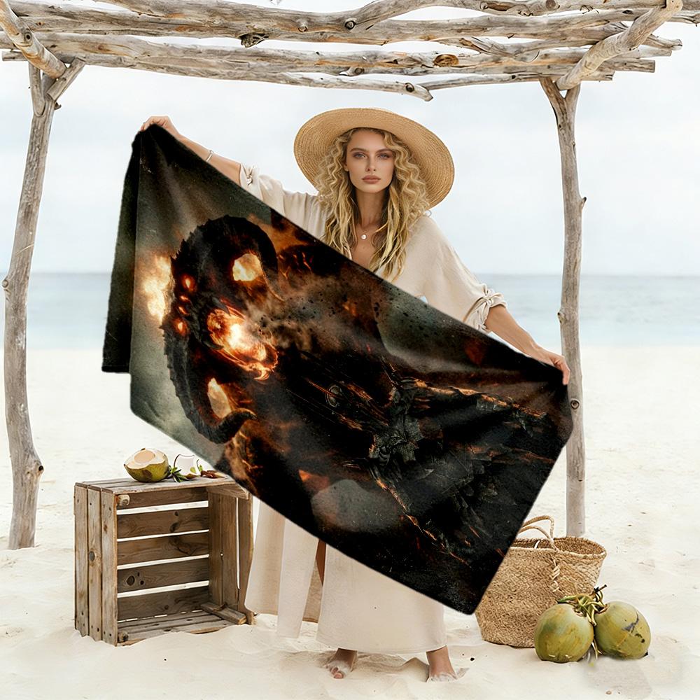 Lord Rings Beach Towel Super Soft Absorbent Comfortable Lightweight Perfect for Traveling Yoga Camping and Swimming