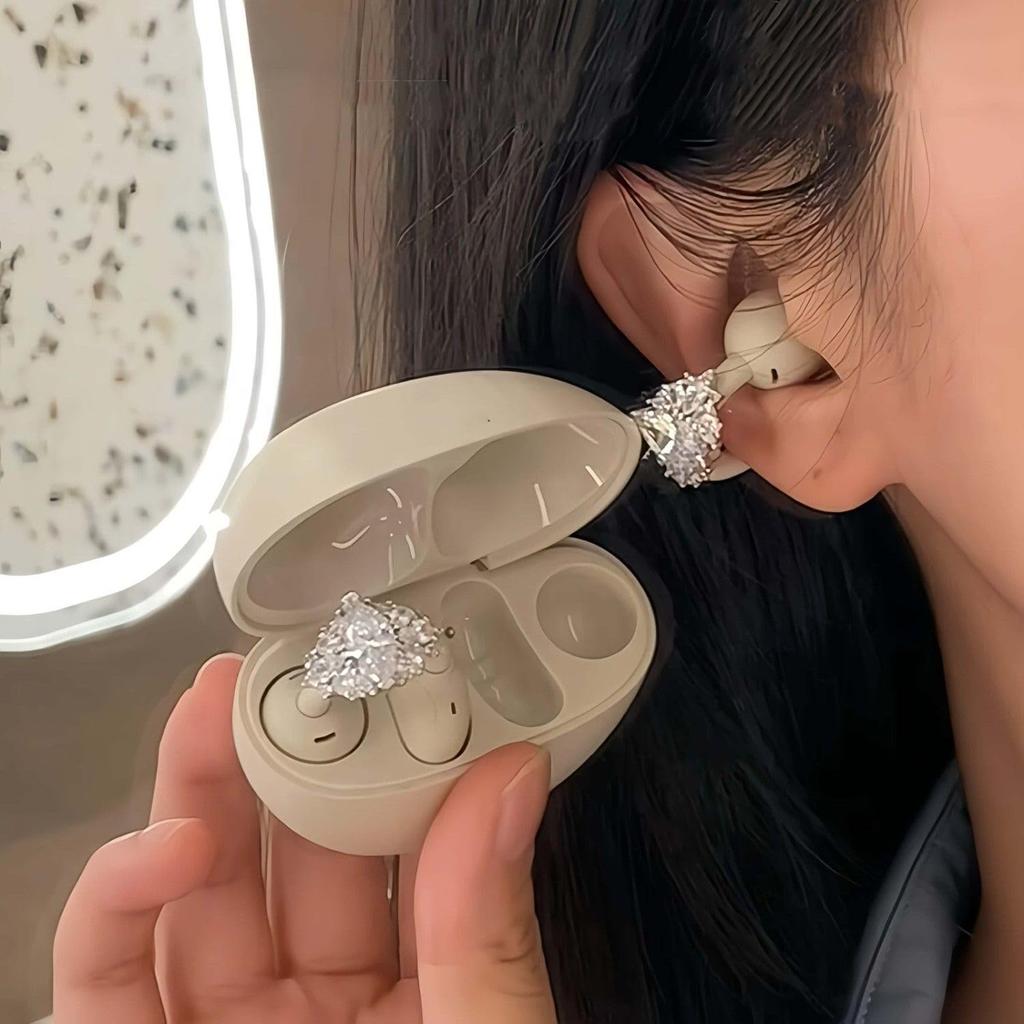 Earphone Clips with Zirconia Decoration and Rhinestones for Elegant Quick Multifunctional Durable and Lightweight Perfect for Sports and Set of 2 Not