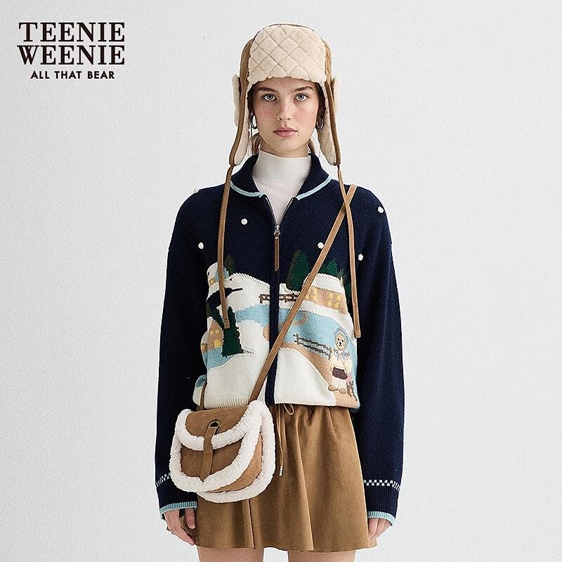 

Teenie Weenie Women s Bear Cartoon Knit Cardigan M