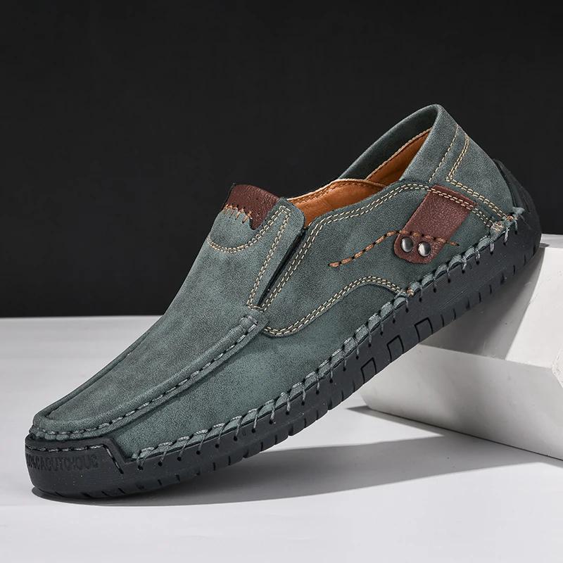 New Soft Men Loafers Slip On Leather Casual Shoes For Men Plus Size 39-48 Flats Sneakers Handmade Design  Shoes