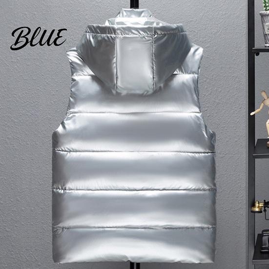 Breathable Vest Coat Comfortable Down Sleeveless Zipper Collar Hooded Men Stand Closure Winter Outwear